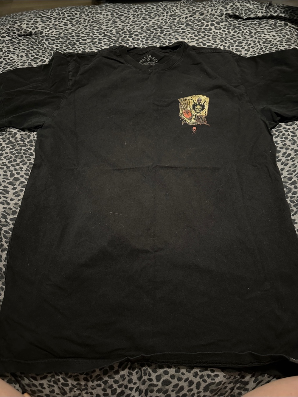 Men's Black Short-Sleeve Graphic Tee with Small Chest Artwork